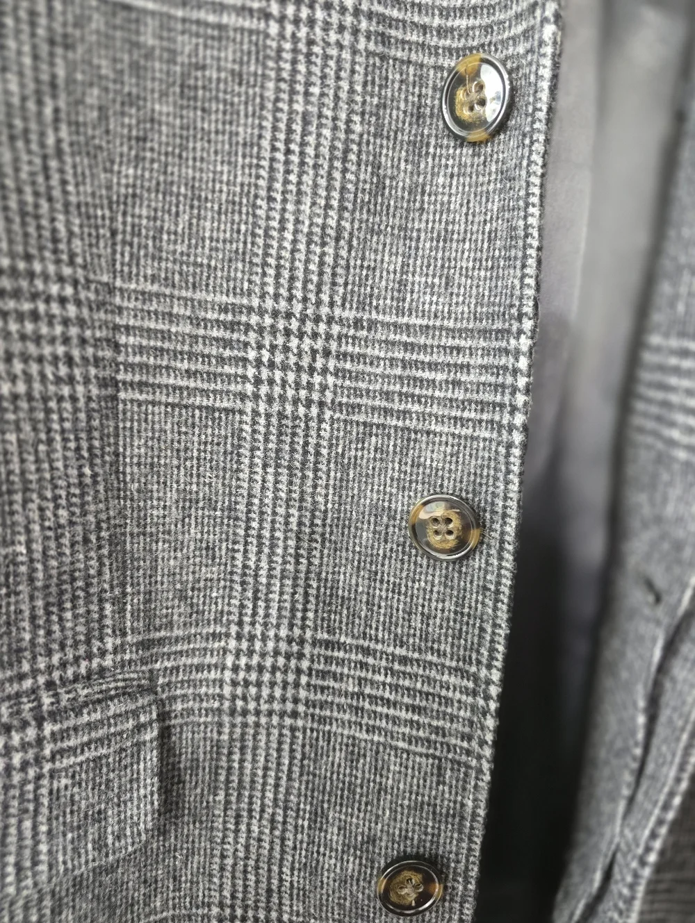 Ralph Lauren Glen Plaid Wool Blend Big Boys Overcoat Hidden Button Velvet Sz 16R